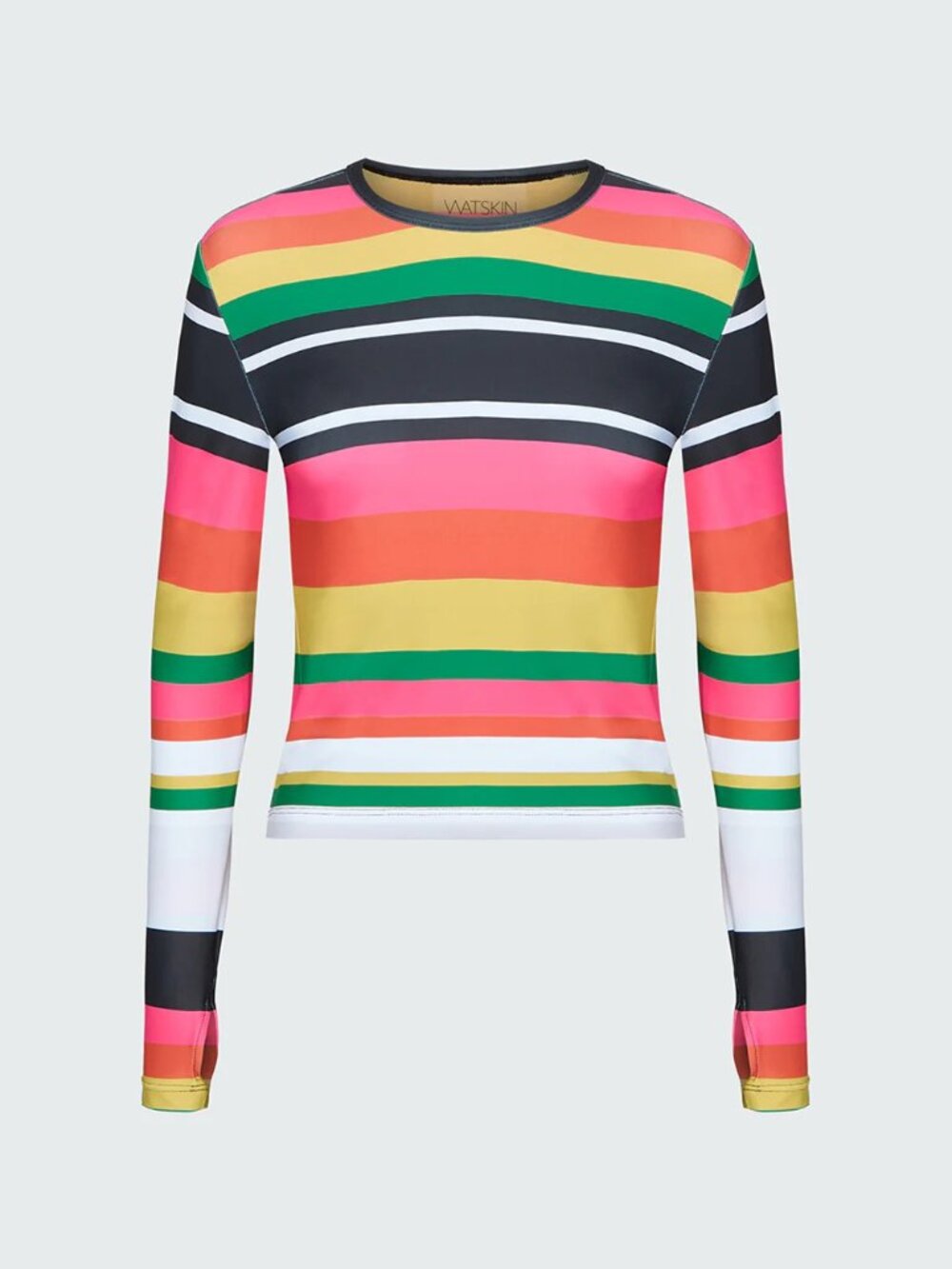 NEW Watskin Quinn Longsleeve Tee in Bold Stripe Rash Guard Bathing Suit Top